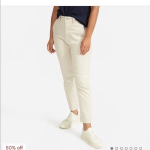 Everlane slim-leg crop pants in bone, NWT